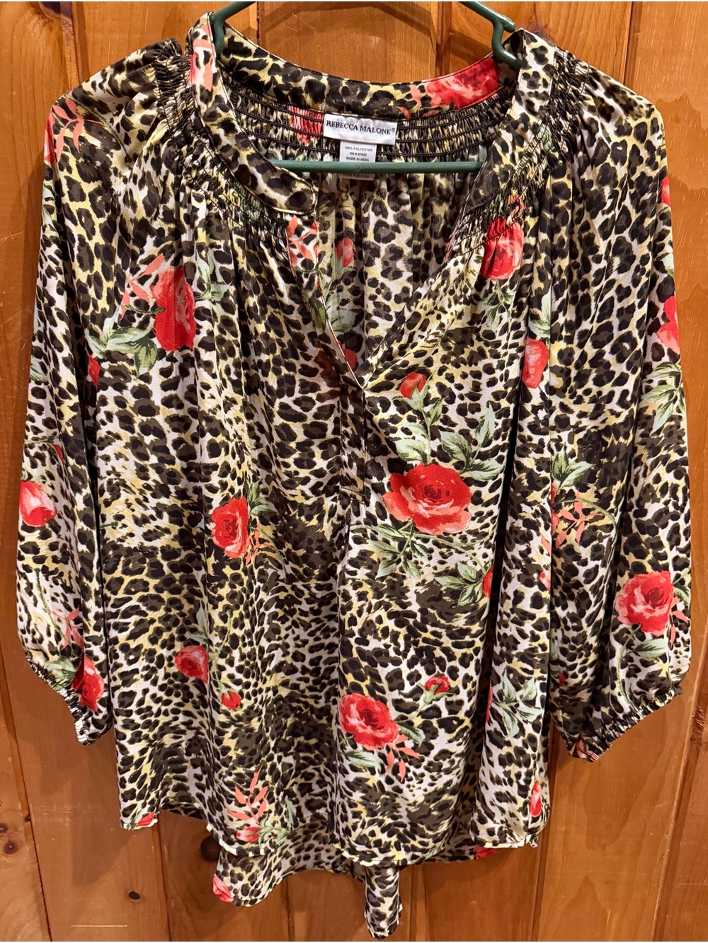 Rebecca Malone Multicolor Floral Leopard Print Tunic